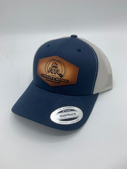 Blue & Silver CRR logo Leather Patch Hat – Cowlitz River Rigging