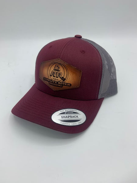 Maroon & Gray CRR logo Leather Patch Hat – Cowlitz River Rigging