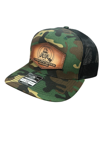 Black & Camo CRR logo Leather Patch Hat