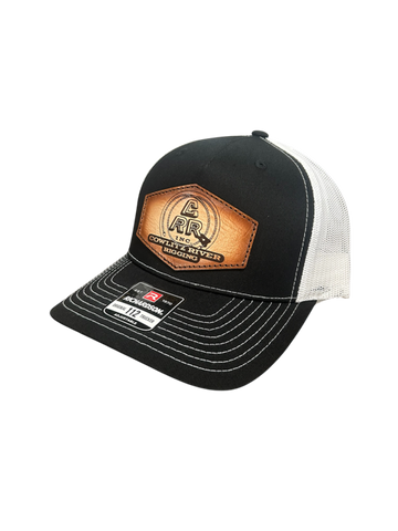 White & Black CRR logo Leather Patch Hat